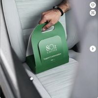 Porte-gobelets jetables en papier kraft biodégradable personnalisé avec logo, pour emporter café ou thé chaud, avec poignée