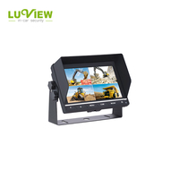 Système de moniteur de voiture avec écran tactile LCD couleur, écran fendu, Quad 4 canaux, 7 pouces, 2 pièces