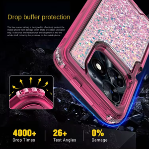 Funda Honatop para Tecno Spark 20 <span class=keywords><strong>Pro</strong></span>+/Spark 20 <span class=keywords><strong>Pro</strong></span>/Spark 20, Carcasa 3 en 1 de PC Rígido y TPU Suave, Transparente con Brillantina, Protección <span class=keywords><strong>360</strong></span>° - Product Image 4