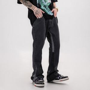 Vente en gros : Nouveaux modèles de jeans évasés pour hommes, style streetwear, patchwork, déchirés et délavés - Product Image 4