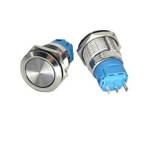 19mm 메탈 10A IP65 방수 <span class=keywords><strong>250VAC</strong></span> 푸시 버튼 스위치 3핀 무조명 셀프락/자동복귀 모멘터리 - Product Image 1