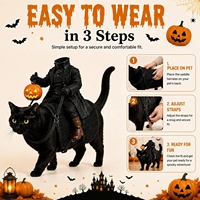 Costume d'Halloween 3D Illusion pour Animaux de Compagnie : Homme Sans Tête, Citrouille, Chevalier, Vêtements de Cosplay pour Petits et Moyens Chiens et Chats, Décoration de Fête