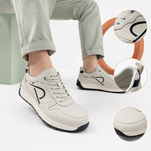 Zapatillas Bajas con Puntera Perforada, Cuero Granulado, Suela de Goma Antideslizante, Zapatos Casuales de Moda para <span class=keywords><strong>Hombre</strong></span> - Product Image 1