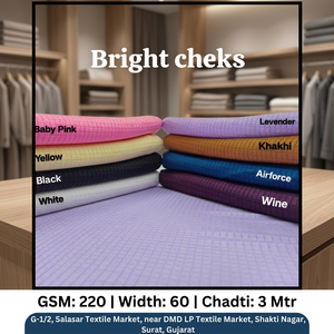 Tela de Waffle Premium Brillante a Cuadros, 100% Poliéster, 220 GSM, 60 Pulgadas de Ancho, Textil para Prendas, Decoración del Hogar y Ropa - Product Image 2