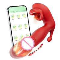 Vibrateur télescopique 3-en-1 à commande par application, avec fonction de léchage, pénétration et massage clitoridien, plug anal, jouet sexuel pour femmes