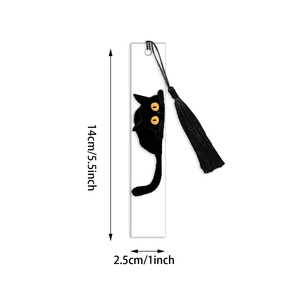 2 segnalibri in acrilico a forma di gatto, segnalibri piatti con nappa, accessori leggeri per la lettura - Product Image 4