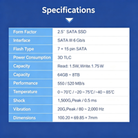 SSD SATA 3.0 Kelas Industri 2,5 Inci, 128GB/256GB/512GB/1TB, hard drive komputer solid state drive untuk Penyimpanan Data Pusat IPC