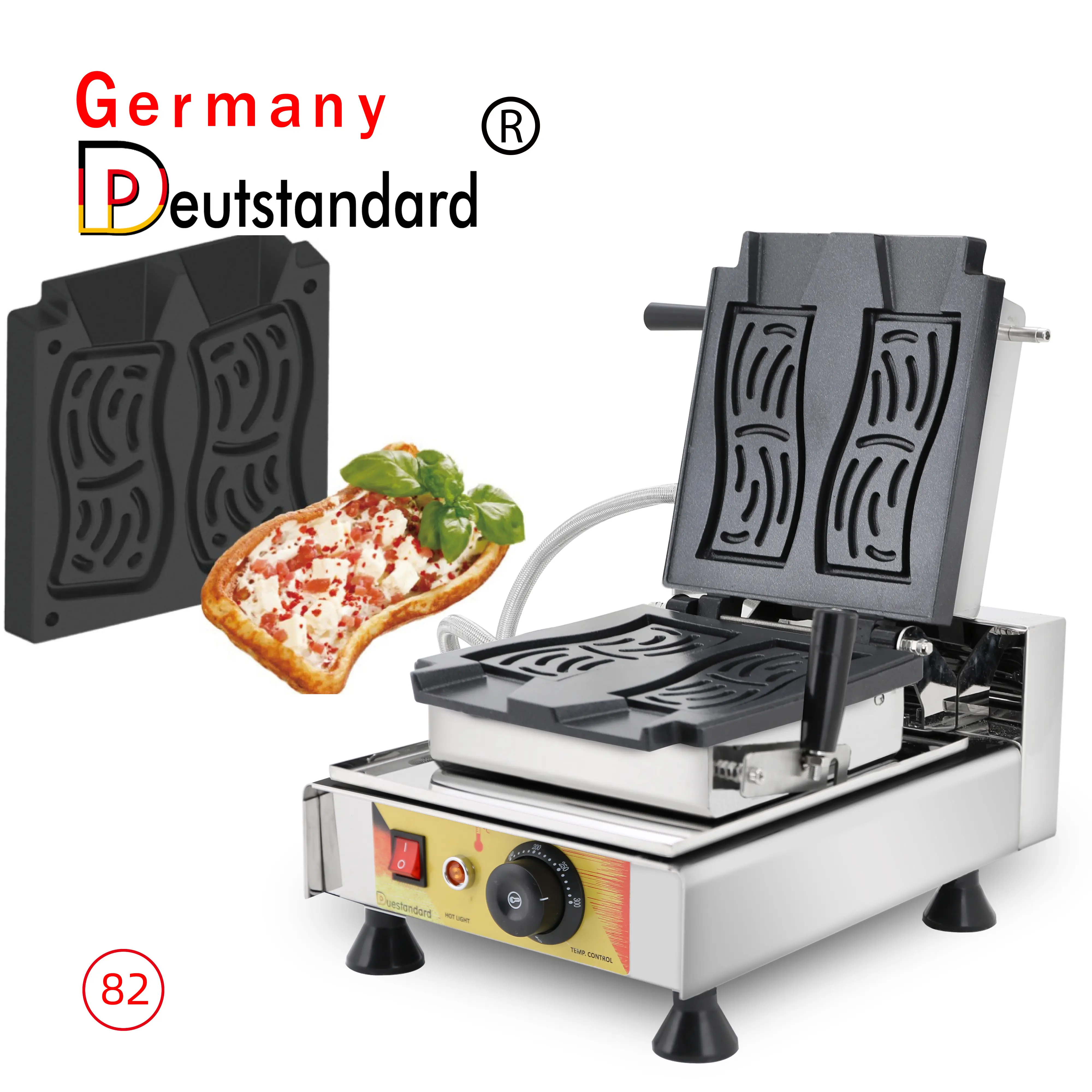 ألمانيا Deutstandard NP-82 العمودي شغل Croustilados الهراء صناع متموج المالحة البطاطس الهراء البلجيكي الهراء آلة