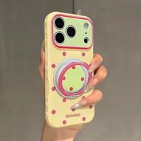 Coque de téléphone Ins Simple Wave Point pour iPhone 17 15 16 12 Pro Max avec support rotatif et grande fenêtre latérale en forme de cœur