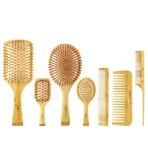 Amazon Hot Sell Bamboo Combs Hair Brush Sets Custom Logo Hair Combs