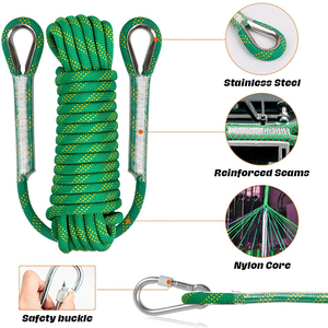 Corda de paraquedas para escalada de árvore, equipamento de resgate em gelo, para uso externo, 10.5mm de diâmetro 10m, 20m, 30m, corda com gancho - Product Image 4