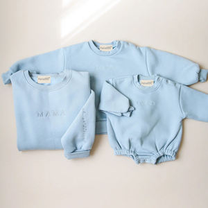 OEM Ensembles <span class=keywords><strong>de</strong></span> vêtements assortis pour maman et fils avec logo personnalisé Ensembles <span class=keywords><strong>de</strong></span> vêtements pour maman et moi 100% coton <span class=keywords><strong>Ensemble</strong></span> <span class=keywords><strong>de</strong></span> vêtements pour filles teints en tissu uni pour adultes - Product Image 3