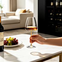 Verres à vin en cristal sans plomb de luxe avec logo personnalisé, à long pied, design moderne - Vente en gros
