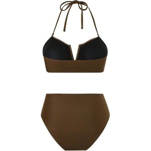 FOXA Women's 3 Piece Bandeau <b>Bikini</b> <b>Set</b> High Waisted Swimsuit With Sheer Cover Up <b>Skirt</b> Bathing Suit - Product Image 4