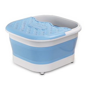 Foldable Foot Bath Tub Thickened Plastic Massage Basin Household Adult Foot Soaking Bucket Blue With Lid - Product Image 4