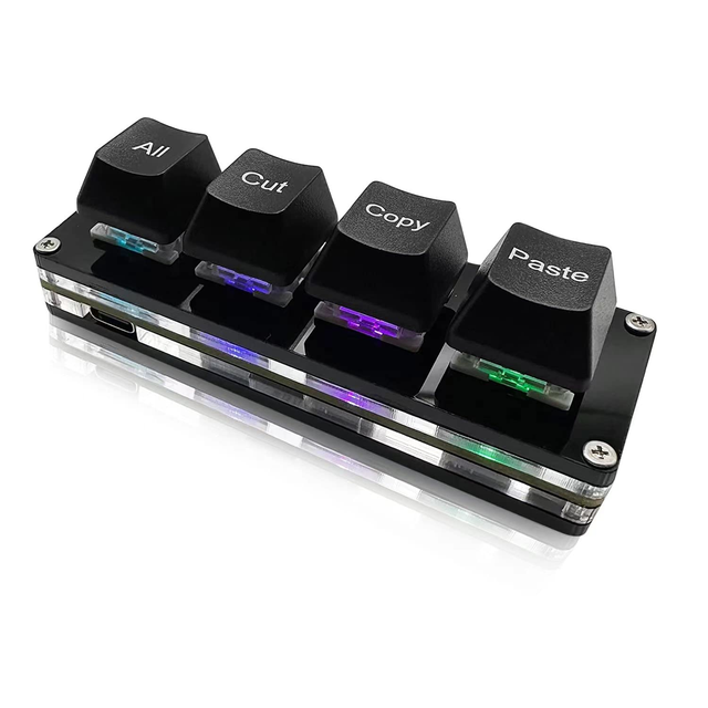 4-Key All Cut Copy Paste Macro Pad Shortcut One Handed Keyboard RGB Gaming Mechanical Keyboard OSU Keypad Programmable Keyboard