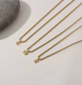 Colgante personalizado de circonia cúbica brillante para mujer, letra inicial de 26 letras CZ, A-Z del alfabeto, cadena, collar - Product Image 3
