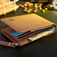 Dompet Pria Pendek Merek BABORRY Baru Dompet Pria Kulit PU Dompet Tempat Kartu Dompet Ritsleting Pria Fashion Tas Koin Pria