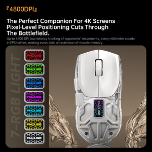 M500 SE 2.4GHz üç modlu kablosuz fare 400mAh şeffaf 4800DPI oyun faresi - Product Image 6