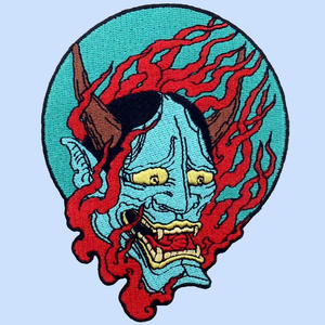 Toppe Ricamate 3D Hannya <span class=keywords><strong>Oni</strong></span> Samurai con Motivo Creativo Anime Giapponese per Cappelli e Abbigliamento, Personalizzabili, Termoadesive e da Cucire - Product Image 1