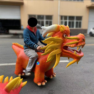Dinosauro Animatronico Cavalcabile per Bambini - Giostra per Parchi Avventura all'Aperto <span class=keywords><strong>con</strong></span> Costruzione in Fibra di Vetro e Acciaio - Product Image 5
