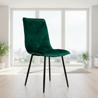 Chaise de salle à manger moderne, simple et confortable, rembourrée en velours, avec dossier, pour la maison, le bureau, l'hôtel, le centre commercial, la villa