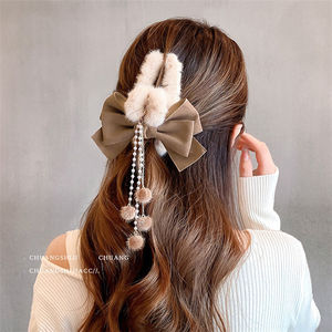 Pinza de pelo grande de peluche <span class=keywords><strong>con</strong></span> diseño de tiburón, elegante, estilo coreano, para mujer - Product Image 3