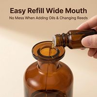 Bouteille diffuseur en verre brun 150 ml/5 oz vide rechargeable, récipient d'aromathérapie pour huiles essentielles, ensembles de verre estampé or DIY