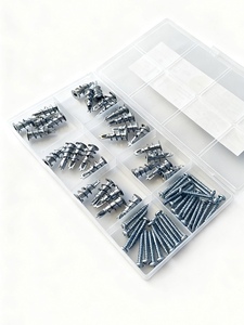 Kit de 60 tornillos autoperforantes de aleación de zinc para paneles de yeso, tornillos de máquina de rosca gruesa, tacos para pared hueca - Product Image 2
