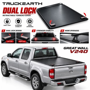Manual Retractable Tonneau Cover for Great Wall V240 Pickup Trucks with Dual Lock Release Available from Either Side - Product Image 1