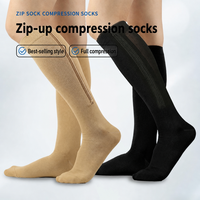 Nouvelles chaussettes de compression à fermeture éclair, chaussettes de sport longues et élastiques pour la course à pied et les activités de plein air
