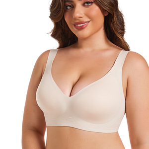 Women's Wireless Comfortable Full Everyday Seamless Knitted Breathable Tshirt <strong>Bra</strong> 2506 <strong>No</strong> Underwire Push-up Thin Logo Cup - Product Image 1