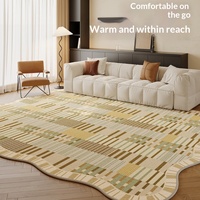 Alfombra de Salón de Estilo Americano, Ligera y de Lujo, Sensación Premium, Resistente a las Manchas, de Bajo Mantenimiento, Antideslizante, Impermeable, con Patrón Geométrico