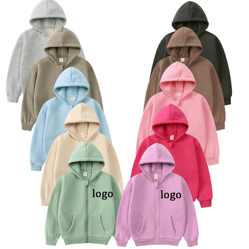 Wholesale Kids Coats Plain Hoodie Blank