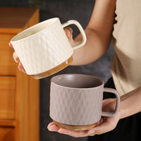 Mug à café en céramique 420 ml (14 oz) avec boîte cadeau, grand format, style Ins, logo personnalisé, vente en gros, esthétique mate, compatible micro-ondes et lave-vaisselle, pour la maison