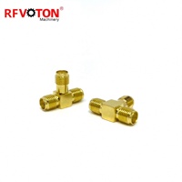 Adaptador SMA hembra a doble SMA hembra 3 vías tipo T adaptador Coaxial para enrutador de red inalámbrica LPWAN antena WiFi