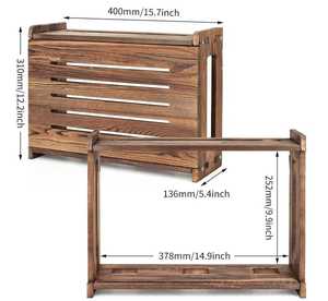 Wireless WiFi Router <strong>Storage</strong> <strong>Box</strong> Wooden Cover for Modem Router and Power Strip <strong>Cable</strong> Management Organizer Rack - Product Image 2