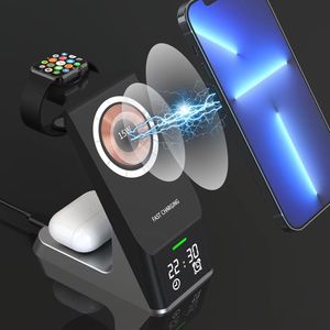 15W Fast Charger Multifunctional for 2025 With Clock 6 in 1 Wireless <b>Stand</b> <b>Phone</b> <b>Holder</b> Folding Design Desktop - Product Image 2