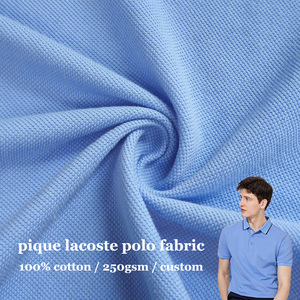 Tela de Malla Piqué de Algodón 100% Transpirable y Elástica de 250 g/m² para Camisetas Polo de Hombre y <span class=keywords><strong>Mujer</strong></span>, Venta al Por Mayor Personalizada de Fábrica - Product Image 1