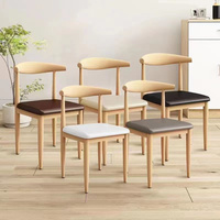 Style nordique moderne Simple salle à manger chaise fer corne Imitation bois massif dossier tabouret pour la maison chambre hôtel Restaurant utilisation