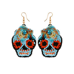 Anting-anting Juntai Halloween kancing kristal meriah menyenangkan untuk wanita perhiasan kostum malam liburan anting-anting menjuntai labu - Product Image 5