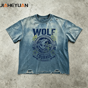 Factory Direct Sales Acid Wash Vintage Wash Oversized Cropped Streetwear Heavyweight Cotton <strong>T</strong>-<strong>Shirt</strong> Clothing Factory - Product Image 3