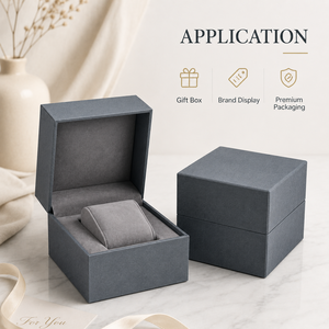 Boîte de rangement pour montres de luxe avec logo personnalisé, emballage en carton rigide écologique carré avec coussin en velours - Product Image 3