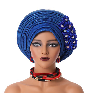 Vente en Gros 2025 Nouvelle Arrivée Chapeau Turban à Strass pour Fille Magnifique Turban en Pierres Africaines Chapeaux de Luxe pour <span class=keywords><strong>Femme</strong></span> Mariage Foulard - Product Image 5