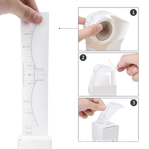 Règle de mesure pour <span class=keywords><strong>tatouage</strong></span> permanent des sourcils en plastique, autocollant enroulable, aide au <span class=keywords><strong>dessin</strong></span> pour débutants, usage commercial, 60g, logo personnalisé OEM - Product Image 2