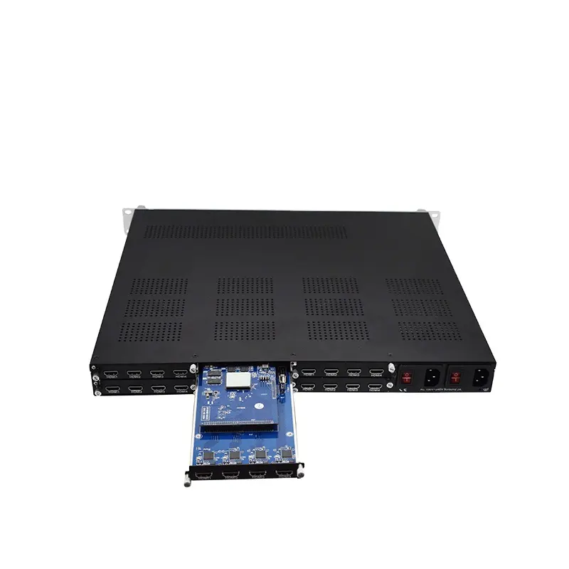 (Q924B) 멀티 채널 FullHD 1080P HEVC 인코더 최대 24 in 1 H. 플러그 가능한 모듈 및 듀얼 PSU가있는 264 IP 스트리머