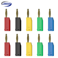 Connecteur Électrique JZDZ Prise Banane Plaquée Or 2mm Mini Prise Banane Matériau PE Cuivre 30Vac-60Vdc/Max.10A J.10003