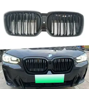 Cocok untuk BMW Electric IX3 dual-line light hitam heat sink grille 2021-2024