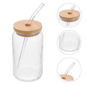 1 unidad disponible: Taza de café tipo Mason Jar con tapas y pajitas, vasos para café helado, vasos para bebidas y zumos, para cócteles y whisky - Product Image 1