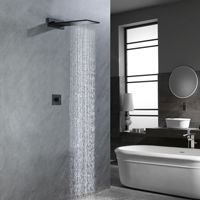 Système de douche pluie mural noir mat Ensemble combiné de douche Kit de garniture de douche